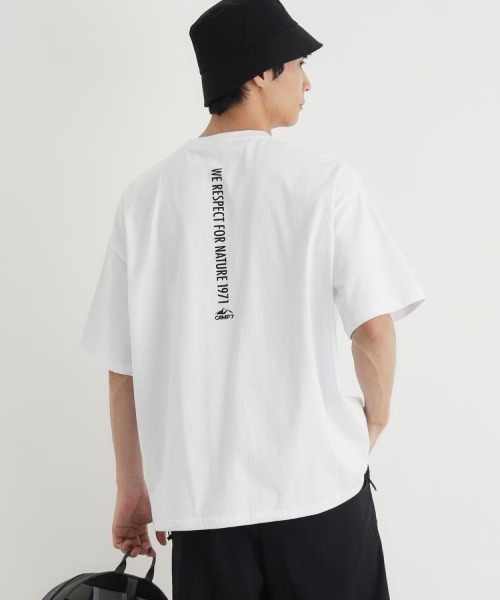 CAMP7(キャンプセブン)の「CAMP7(キャンプ7)バックストレートラインロゴプリントTシャツ(Tシャツ/カットソー・メンズ・ホワイト/ブラック/ブルー・M/L/XL/S)」の16枚目の写真