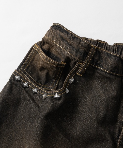 JOHN'S CLOSET(ジョンズクローゼット)の「【13】クロスモチーフスタッズデザイン デニムハーフパンツ/ジョーツ(デニムパンツ・メンズ・ネイビー/ブラック・LARGE/MEDIUM)」の7枚目の写真