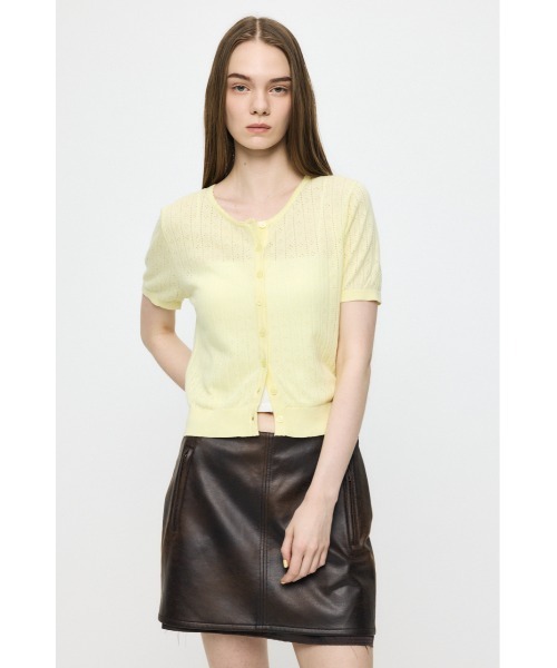 MOUSSY(マウジー)の「【セットアップ対応】EYELET KNIT カーディガン(カーディガン/ボレロ・レディース・ネイビー/アイボリー/イエロー・FREE)」の15枚目の写真