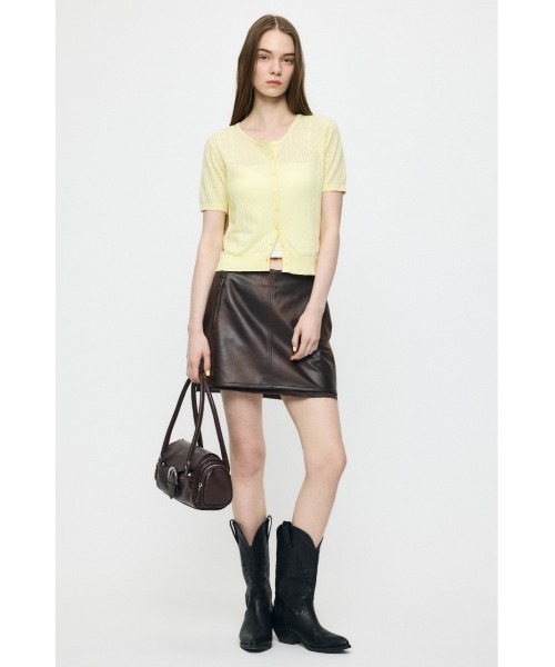 MOUSSY(マウジー)の「【セットアップ対応】EYELET KNIT カーディガン(カーディガン/ボレロ・レディース・ネイビー/アイボリー/イエロー・FREE)」の16枚目の写真