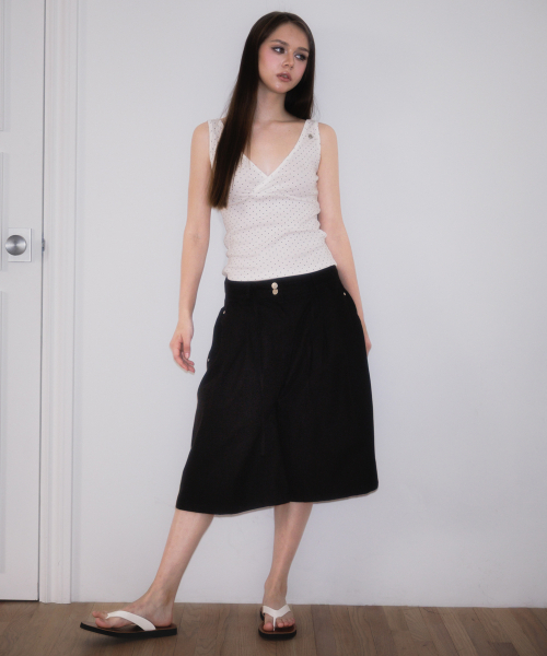 ROSEFRANTZ（ロゼフランツ）の「Dot V-neck Layered Sleeveless [White]（Tシャツ/カットソー・レディース・ホワイト・OS）」の4枚目の写真