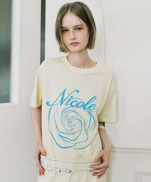 NICK&NICOLE(ニックアンドニコール)の「NICOLE ROSE SLEEVE TOP_YELLOW BLUE(Tシャツ/カットソー・レディース・その他・MEDIUM/LARGE)」の1枚目の写真
