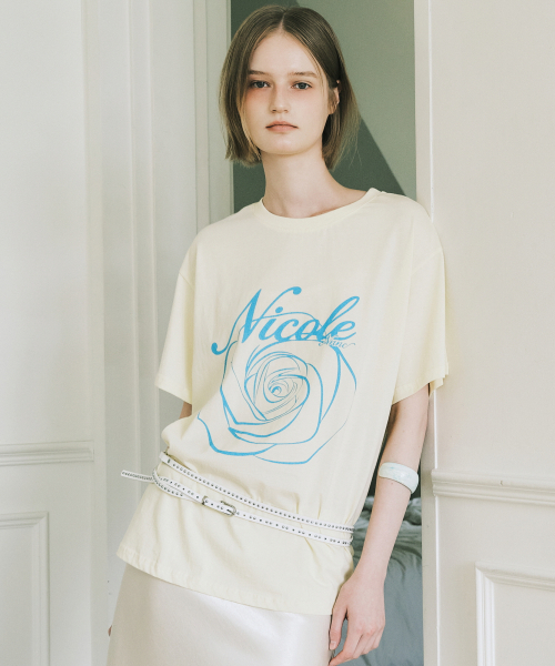 NICK&NICOLE(ニックアンドニコール)の「NICOLE ROSE SLEEVE TOP_YELLOW BLUE(Tシャツ/カットソー・レディース・その他・MEDIUM/LARGE)」の2枚目の写真