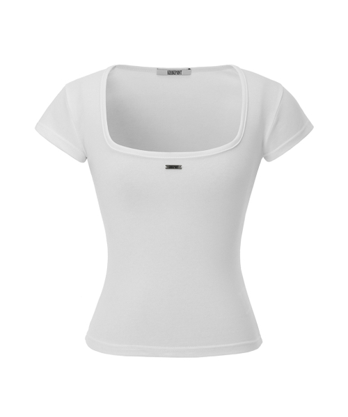 KHAKIPOINT(カーキポイント)の「Muted Curve Top (white)(Tシャツ/カットソー・レディース・その他・FREE)」の2枚目の写真