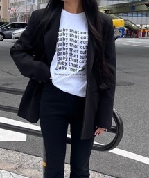 ロゴグラフィックロンT/長袖Tシャツ(hsyd)