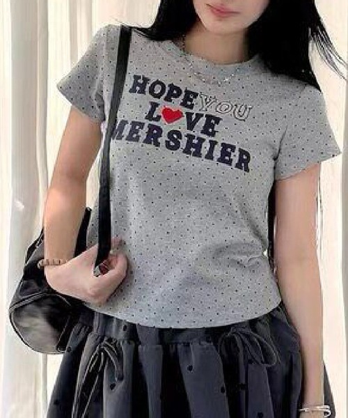 HALEY PESCA(ヘーリーペスカ)の「HALEY PESCA/レトロガーリードット柄Tシャツ(Tシャツ/カットソー・レディース・グレー・FREE)」の9枚目の写真