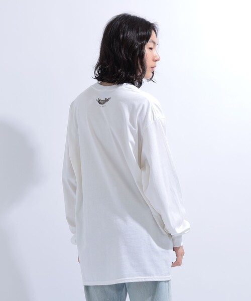 mmts(マミタス)の「【COLLABORATION】清水奈緒 / HAPPY デコ ロングTシャツ 旅行 レイヤード 洗濯可能 主役トップス ライブ 猫(Tシャツ/カットソー・レディース・ホワイト/ブラック・M/XL/L)」の10枚目の写真