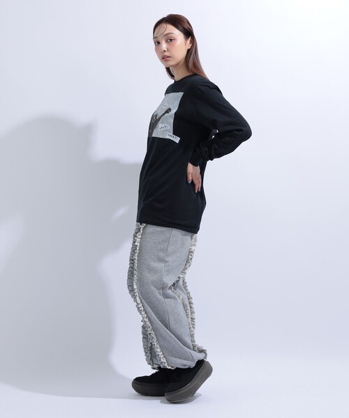 mmts(マミタス)の「【COLLABORATION】清水奈緒 / HAPPY デコ ロングTシャツ 旅行 レイヤード 洗濯可能 主役トップス ライブ 猫(Tシャツ/カットソー・レディース・ホワイト/ブラック・M/XL/L)」の22枚目の写真