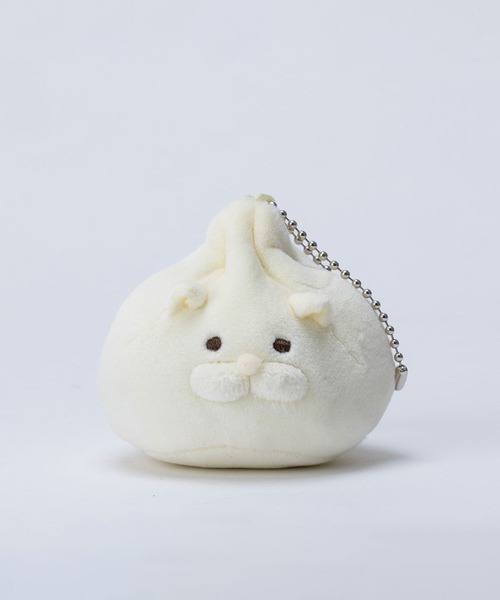 ふわもち小籠包ネコ ぬいぐるみキーホルダー（キーホルダー