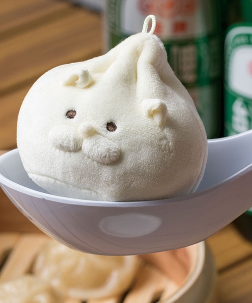 ふわもち小籠包ネコ ぬいぐるみキーホルダー（キーホルダー