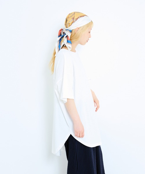 HEART MARKET（ハートマーケット）の「裾ラウンドビッグTEE（Tシャツ/カットソー・レディース・グリーン/オレンジ/ネイビー/ブラック/ナチュラル/ホワイト・FREE）」の11枚目の写真