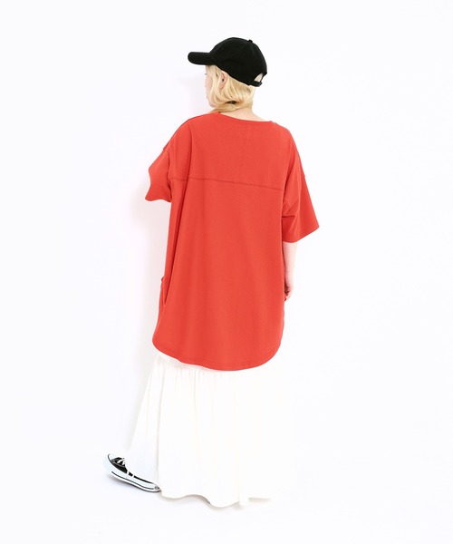 HEART MARKET（ハートマーケット）の「裾ラウンドビッグTEE（Tシャツ/カットソー・レディース・グリーン/オレンジ/ネイビー/ブラック/ナチュラル/ホワイト・FREE）」の15枚目の写真