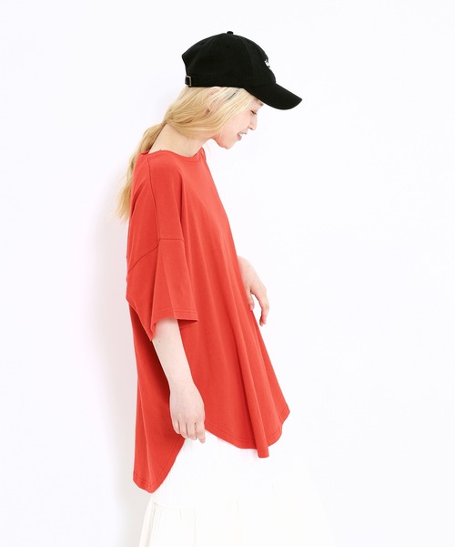HEART MARKET（ハートマーケット）の「裾ラウンドビッグTEE（Tシャツ/カットソー・レディース・グリーン/オレンジ/ネイビー/ブラック/ナチュラル/ホワイト・FREE）」の17枚目の写真