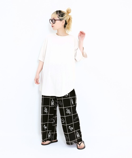 HEART MARKET（ハートマーケット）の「裾ラウンドビッグTEE（Tシャツ/カットソー・レディース・グリーン/オレンジ/ネイビー/ブラック/ナチュラル/ホワイト・FREE）」の21枚目の写真