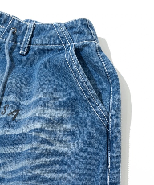 Universal Style Wear(ユニバーサルスタイルウェア)の「Universal Style Wear/ユニバーサルスタイルウェア RAKUGAKI denim pants(デニムパンツ・メンズ・ブラック/ライトインディゴブルー・X-LARGE/LARGE/MEDIUM)」の5枚目の写真