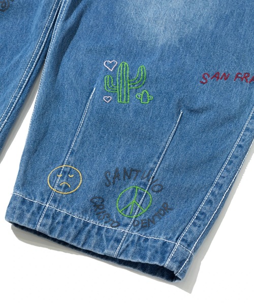 Universal Style Wear(ユニバーサルスタイルウェア)の「Universal Style Wear/ユニバーサルスタイルウェア RAKUGAKI denim pants(デニムパンツ・メンズ・ブラック/ライトインディゴブルー・X-LARGE/LARGE/MEDIUM)」の6枚目の写真