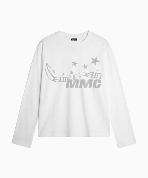 SAINTPAIN(セイントペイン)の「SPレタリングスターヘビーウェイトクロップロングスリーブホワイト(Tシャツ/カットソー・レディース・その他・MEDIUM/LARGE)」の1枚目の写真