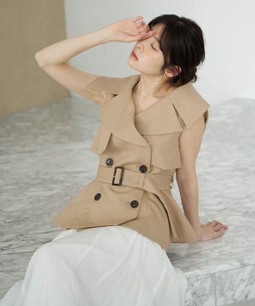 NOELA（ノエラ）の「ベルトトレンチジレ（シャツ/ブラウス・レディース・ベージュ/グレー・S/M）」の10枚目の写真