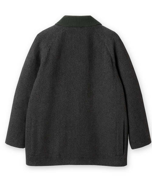 EDINBURGH CLUB（エディンバラクラブ）の「WOOL BLENDED HERRINGBONE MID HUNTING JACKET [C/GREY]（ミリタリージャケット・メンズ・グレー・SMALL/MEDIUM/LARGE/X-LARGE）」の2枚目の写真