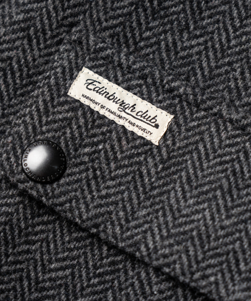 EDINBURGH CLUB（エディンバラクラブ）の「WOOL BLENDED HERRINGBONE MID HUNTING JACKET [C/GREY]（ミリタリージャケット・メンズ・グレー・SMALL/MEDIUM/LARGE/X-LARGE）」の8枚目の写真