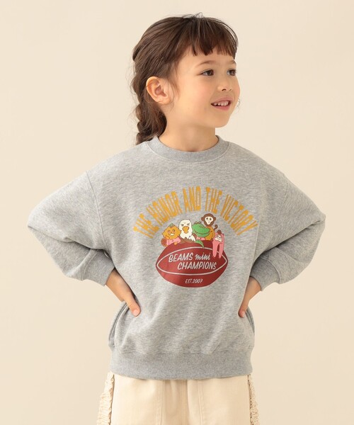BEAMS mini(ビームスミニ)の「動物キャラクター集合 スウェット 2026FW(90~130cm) 公園 通園 通学 カジュアル(スウェット・キッズ・レッド系その他7/ライトグレー・130/120/110/100/90)」の15枚目の写真