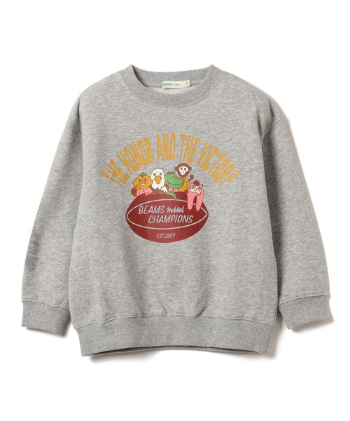 BEAMS mini(ビームスミニ)の「動物キャラクター集合 スウェット 2026FW(90~130cm) 公園 通園 通学 カジュアル(スウェット・キッズ・レッド系その他7/ライトグレー・130/120/110/100/90)」の12枚目の写真
