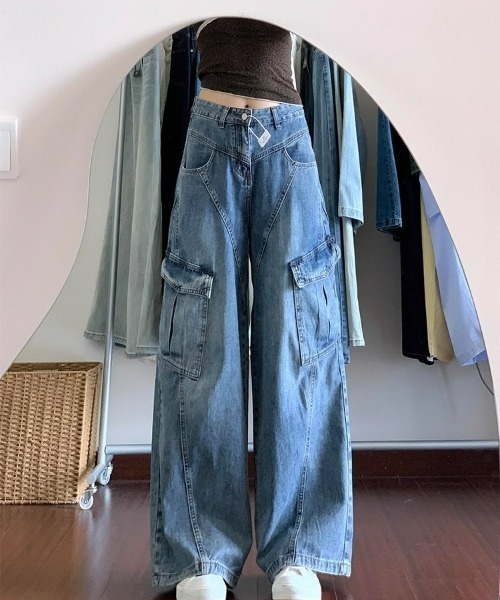 REBALANCE(リバランス)の「パッチワークカーゴデニムパンツ(デニムパンツ・レディース・A・X-LARGE/LARGE/MEDIUM)」の6枚目の写真