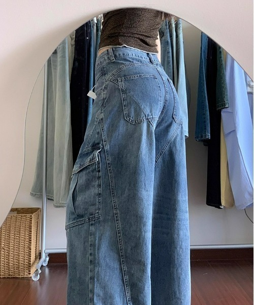 REBALANCE(リバランス)の「パッチワークカーゴデニムパンツ(デニムパンツ・レディース・A・X-LARGE/LARGE/MEDIUM)」の3枚目の写真