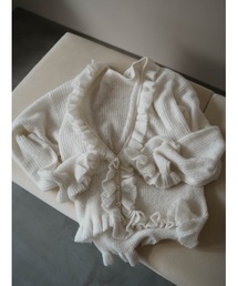 frill knit cardigan