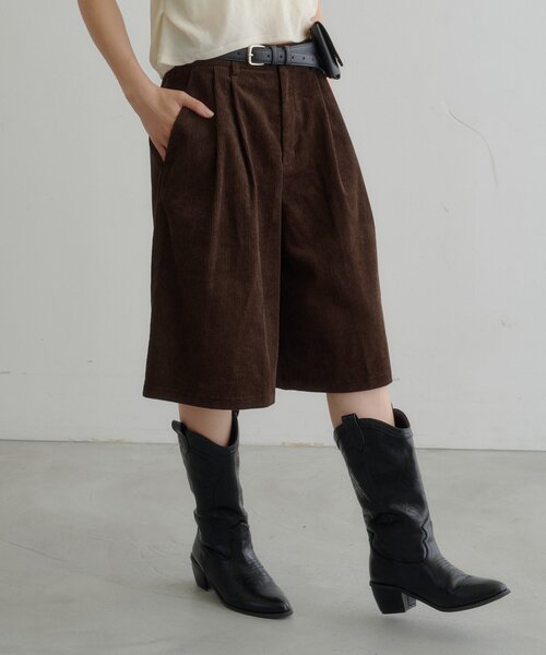 Kastane(カスタネ)の「【7.18(土)12:00発売】ポーチベルト付きコーデュロイバミューダパンツ(その他パンツ・レディース・ブラウン/ブラック・FREE)」の8枚目の写真