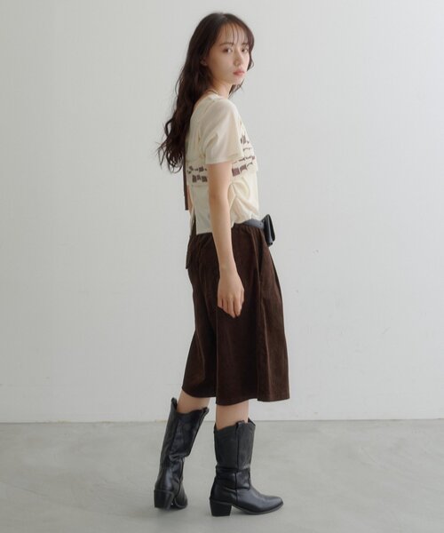 Kastane(カスタネ)の「【7.18(土)12:00発売】ポーチベルト付きコーデュロイバミューダパンツ(その他パンツ・レディース・ブラウン/ブラック・FREE)」の6枚目の写真