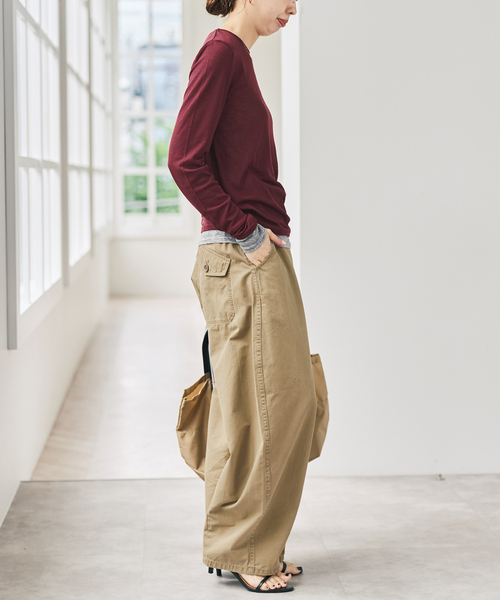 Spick & Span(スピックアンドスパン)の「《新色有り / 追加》シアーリブレイヤードプルオーバー(Tシャツ/カットソー・レディース・グレー/チャコールグレー/ボルドー・FREE)」の22枚目の写真