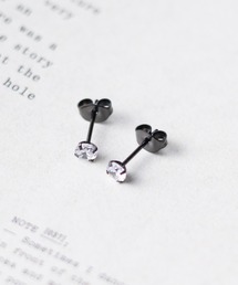 【es】ステンレス 4mmジルコニアピアス