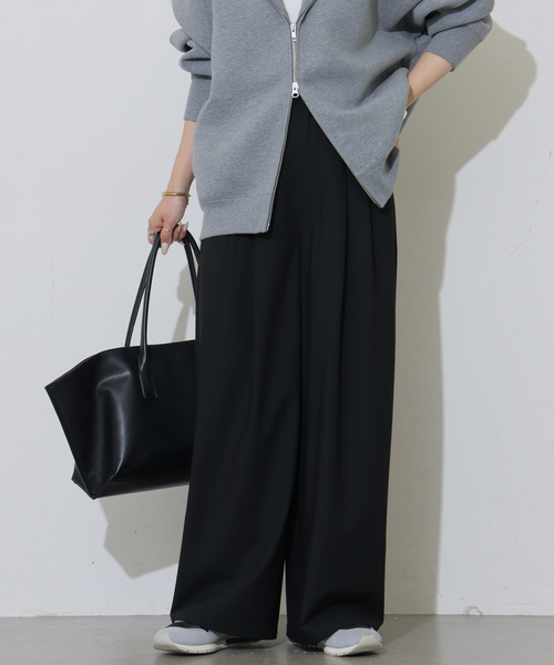 JOURNAL STANDARD relume(ジャーナルスタンダード レリューム)の「2タックスラックスパンツ(スラックス・レディース・チャコールグレー/ブラック/ブラウン・38/36)」の2枚目の写真