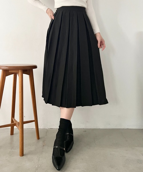 wears（ウェアーズ）の「【2サイズ展開】プリーツミディスカート（スカート・レディース・グレー/ブラウン/ブラック/ダークグレー・L/M）」の7枚目の写真