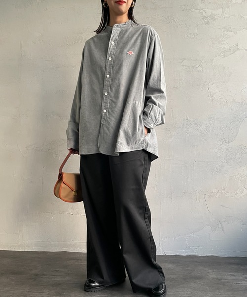 DANTON（ダントン）の「[DANTON/ダントン] コットンフランネル バンドカラーシャツ（シャツ/ブラウス・レディース・グレー/オリーブ/キナリ・40/38/42）」の20枚目の写真