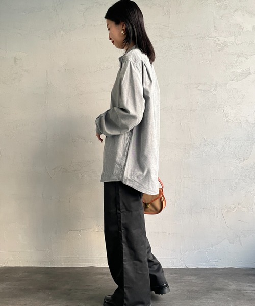 DANTON（ダントン）の「[DANTON/ダントン] コットンフランネル バンドカラーシャツ（シャツ/ブラウス・レディース・グレー/オリーブ/キナリ・40/38/42）」の19枚目の写真
