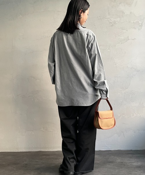 DANTON（ダントン）の「[DANTON/ダントン] コットンフランネル バンドカラーシャツ（シャツ/ブラウス・レディース・グレー/オリーブ/キナリ・40/38/42）」の18枚目の写真