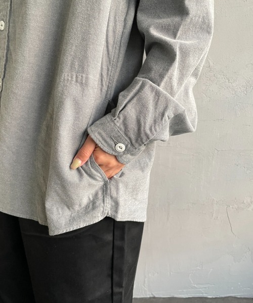 DANTON（ダントン）の「[DANTON/ダントン] コットンフランネル バンドカラーシャツ（シャツ/ブラウス・レディース・グレー/オリーブ/キナリ・40/38/42）」の16枚目の写真