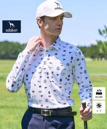 adabat（アダバット）の「【ADABAT NAVY】UVケア 吸水速乾 フィルサーモモノグラム柄長袖ポロシャツ（ポロシャツ）」