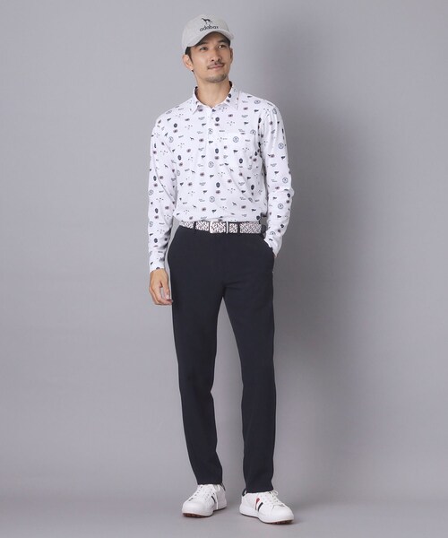 adabat(アダバット)の「【ADABAT NAVY】UVケア/吸水速乾 フィルサーモモノグラム柄長袖ポロシャツ(ポロシャツ・メンズ・ブラウン系その他2/ブルー系その他2/ホワイト系1・46/48/50/52)」の6枚目の写真