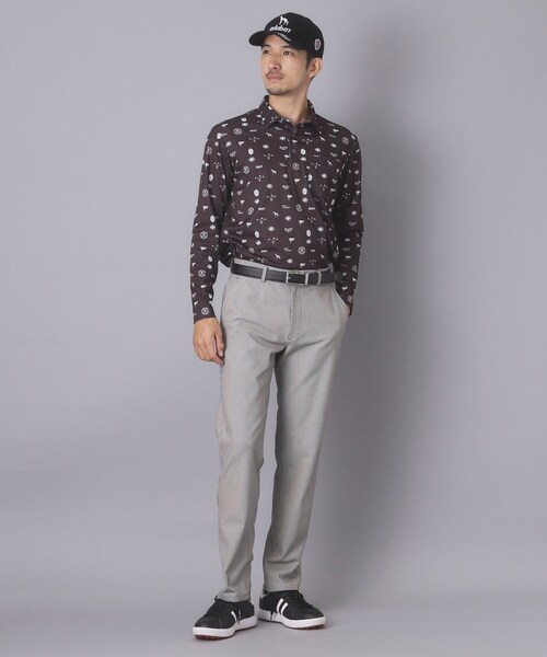 adabat(アダバット)の「【ADABAT NAVY】UVケア/吸水速乾 フィルサーモモノグラム柄長袖ポロシャツ(ポロシャツ・メンズ・ブラウン系その他2/ブルー系その他2/ホワイト系1・46/48/50/52)」の11枚目の写真