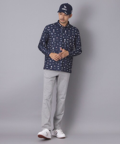 adabat(アダバット)の「【ADABAT NAVY】UVケア/吸水速乾 フィルサーモモノグラム柄長袖ポロシャツ(ポロシャツ・メンズ・ブラウン系その他2/ブルー系その他2/ホワイト系1・46/48/50/52)」の16枚目の写真