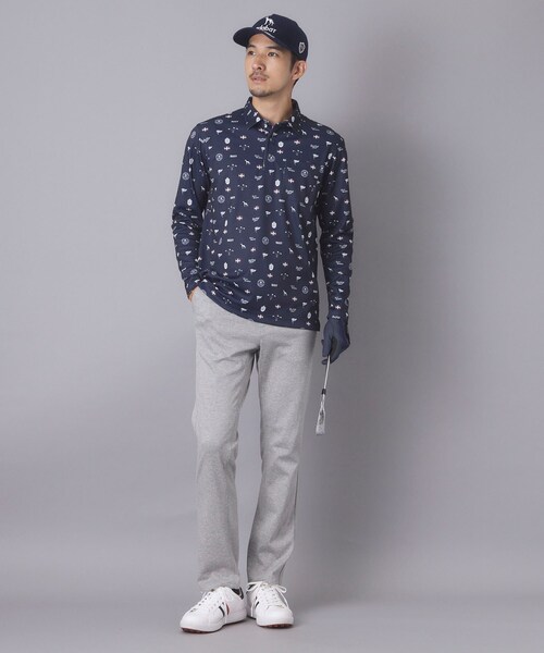 adabat(アダバット)の「【ADABAT NAVY】UVケア/吸水速乾 フィルサーモモノグラム柄長袖ポロシャツ(ポロシャツ・メンズ・ブラウン系その他2/ブルー系その他2/ホワイト系1・46/48/50/52)」の17枚目の写真