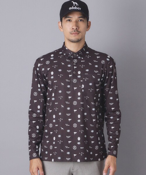 adabat(アダバット)の「【ADABAT NAVY】UVケア/吸水速乾 フィルサーモモノグラム柄長袖ポロシャツ(ポロシャツ・メンズ・ブラウン系その他2/ブルー系その他2/ホワイト系1・46/48/50/52)」の19枚目の写真