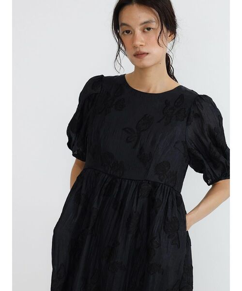FIKA.(フィーカ)の「Flower jacquard sheer onepiece(ワンピース・レディース・アイボリー/ダークネイビー・MEDIUM)」の12枚目の写真