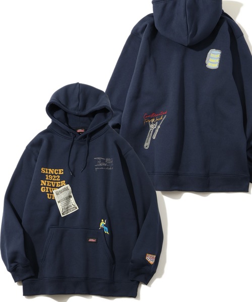 Dickies(ディッキーズ)の「【GENUINE DICKIES/ジェニュインディッキーズ】アソート 裏起毛 刺繍&プリント プルオーバー 長袖 パーカー(パーカー・メンズ・ネイビー/オートミール/グレイッシュベージュ/ブラック・M/L/XL)」の4枚目の写真