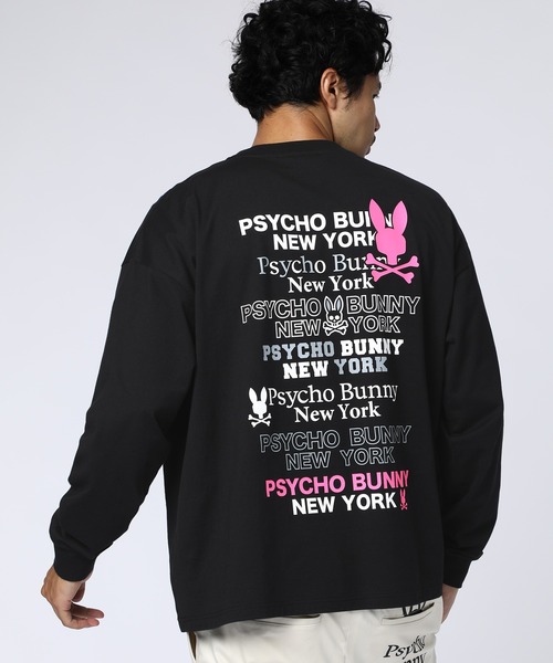 Psycho Bunny（サイコバニー）の「[WEB限定]ツアーTEE風 ネオンアクセントロングスリーブTシャツ（Tシャツ/カットソー・メンズ・ホワイト/ブラック・X-LARGE/SMALL/LARGE/MEDIUM）」の2枚目の写真