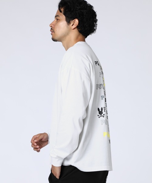 Psycho Bunny（サイコバニー）の「[WEB限定]ツアーTEE風 ネオンアクセントロングスリーブTシャツ（Tシャツ/カットソー・メンズ・ホワイト/ブラック・X-LARGE/SMALL/LARGE/MEDIUM）」の4枚目の写真