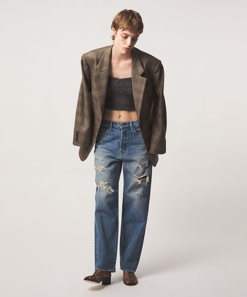 6(ロク)の「<timemachine>DAMAGE DENIM/パンツ(デニムパンツ・レディース・ライトブルー・25/24/27/26/28)」の4枚目の写真
